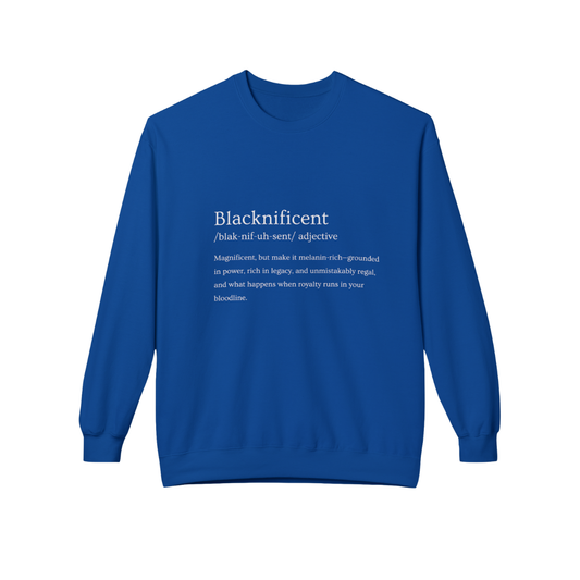 "Blacknificent” Cozy Crewneck Sweatshirt – Blactionary Collection